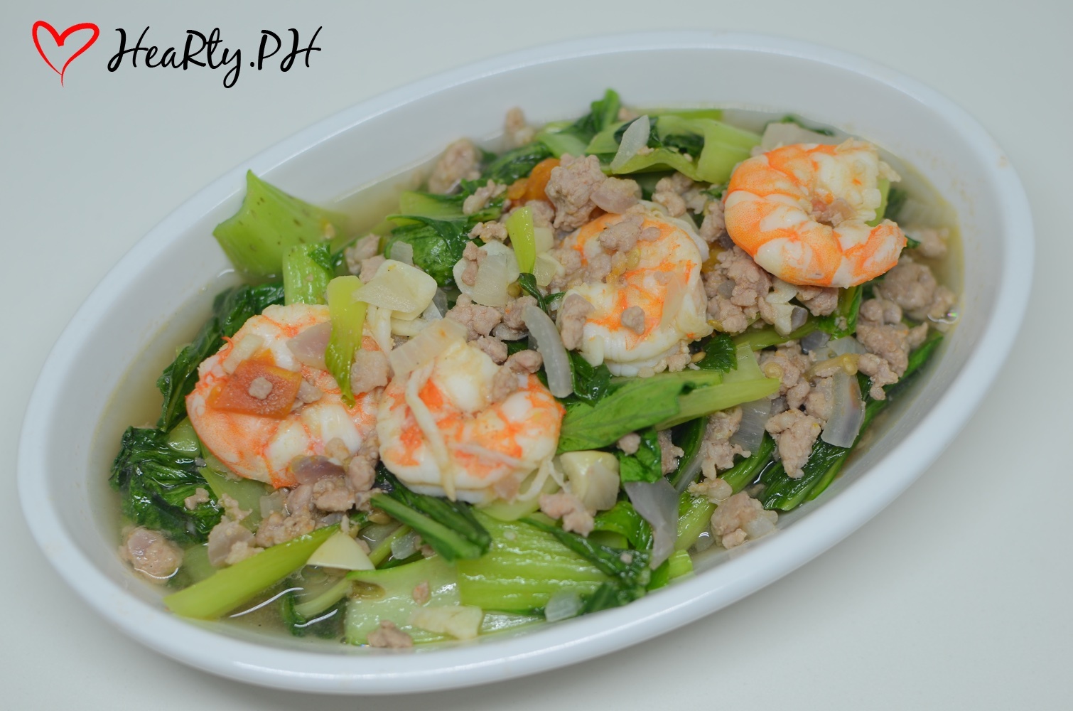 Ginisang Pechay with Ground Pork and Shrimp