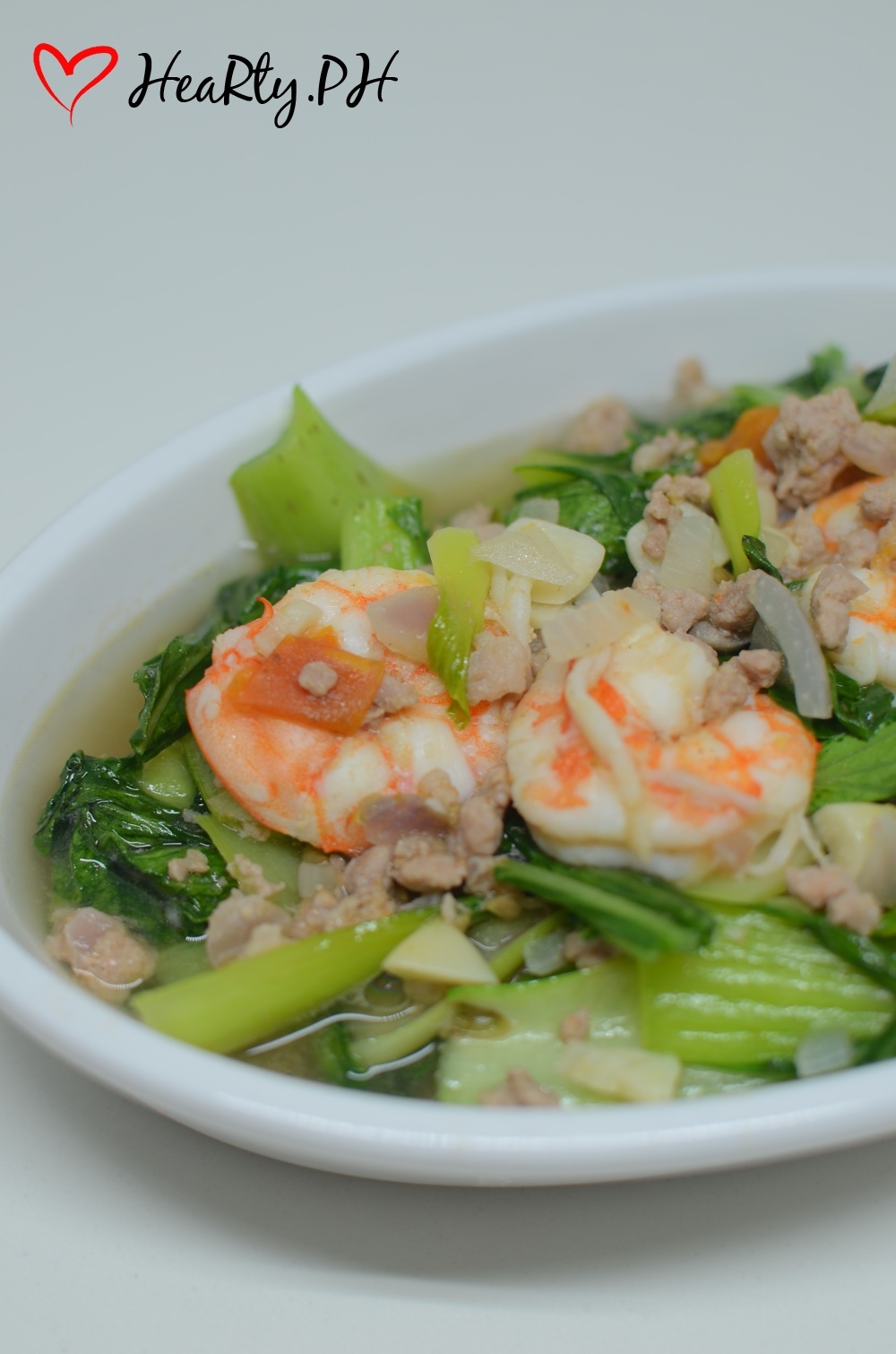 Ginisang Pechay with Ground Pork and Shrimp