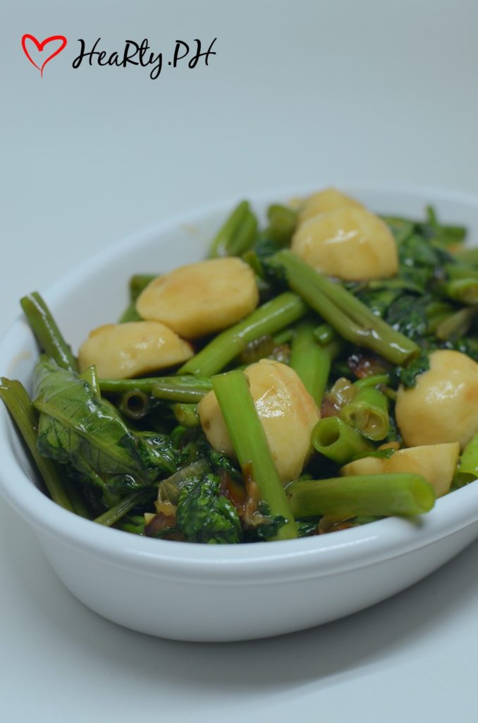 Kangkong with Squid Balls in Oyster Sauce